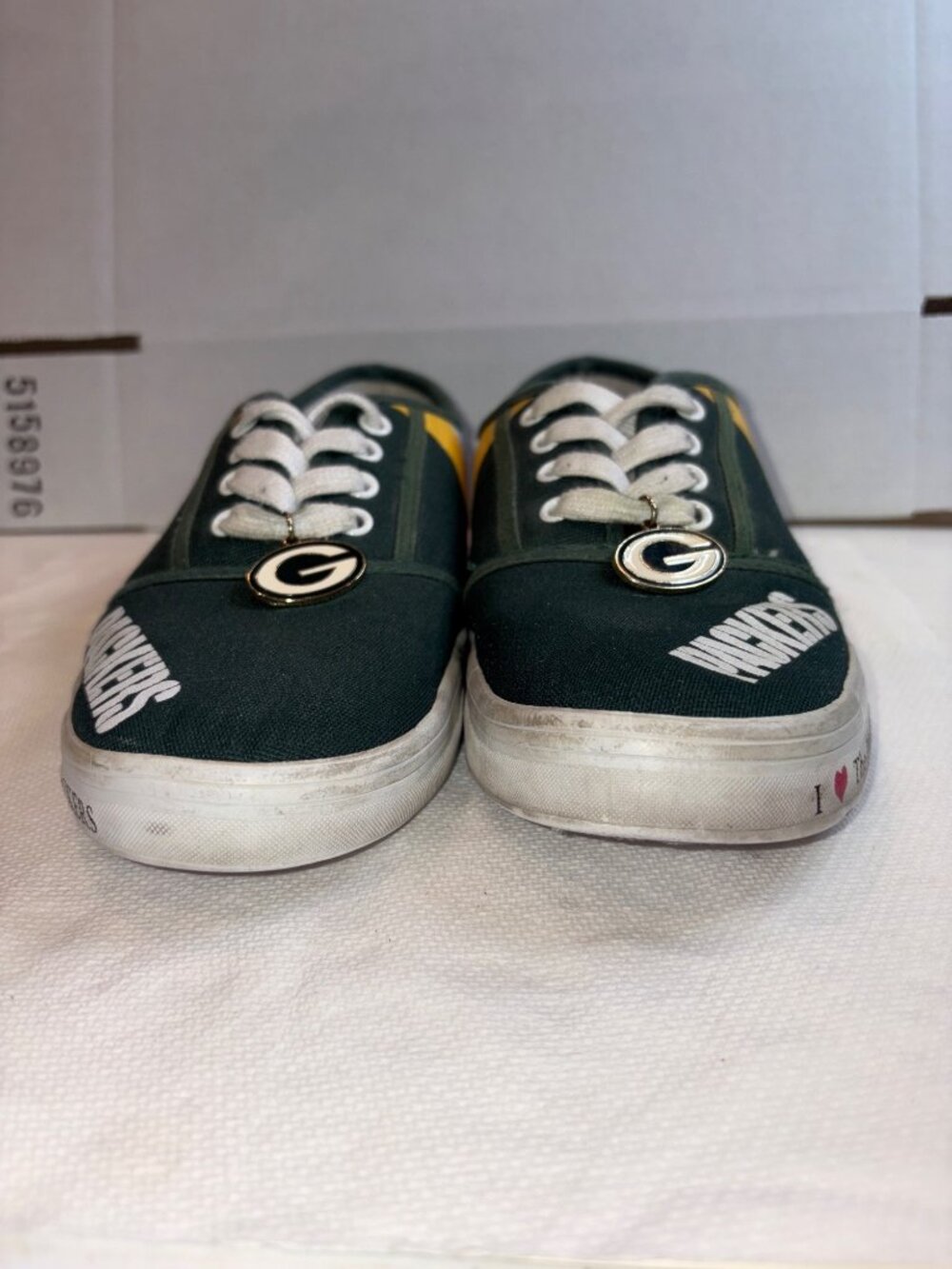 Green Bay Packers Womens Canvas Shoes By Bradford Exchange Size 6.5 US